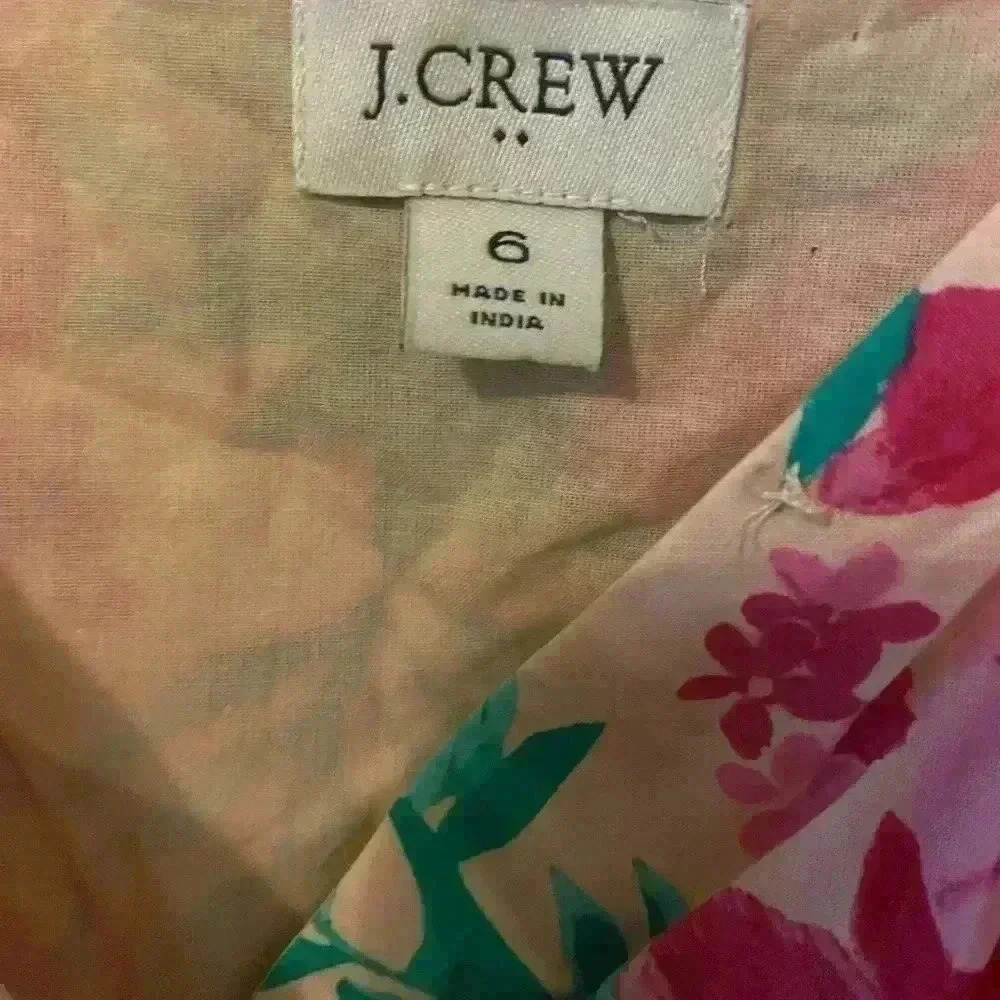 J.Crew Factory Floral  Rosette Coquette Wrap Sleeveless Midi Dress Size 6 - Picture 8 of 10